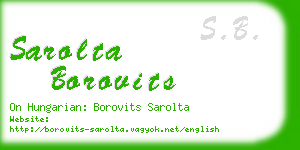 sarolta borovits business card